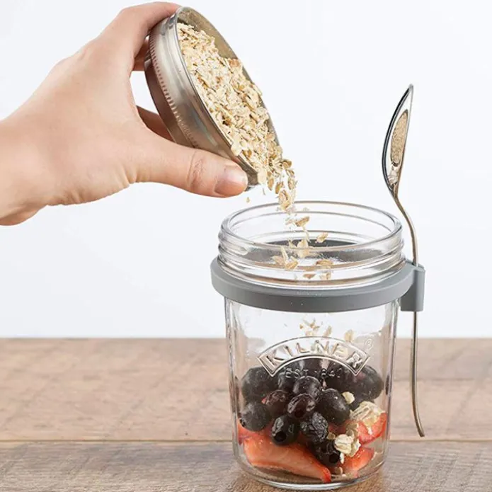 Tarro fiambrera de cristal hermética con soporte y cuchara 350 ml - Kilner