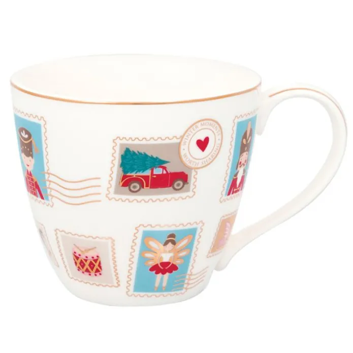 Taza de cerámica con asa mug Xmas Letter White 250 ml - GreenGate
