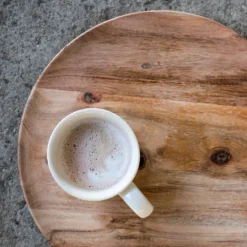 Taza estriada baja con asa crema 300 ml - Mynte - Ib Laursen