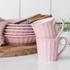 Taza estriada baja con asa rosa 300 ml - Mynte - Ib Laursen