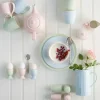 Taza y plato de té de cerámica Alice Pale Green - GreenGate