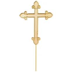 Topper cruz acrílica dorada efecto espejo 11,5 cm