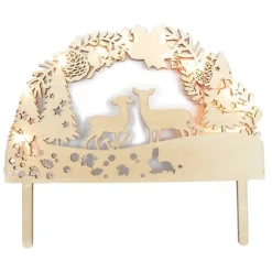 Topper de madera con LEDs bosque Navidad - ScrapCooking