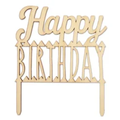 Topper de madera Happy Birthday - ScrapCooking