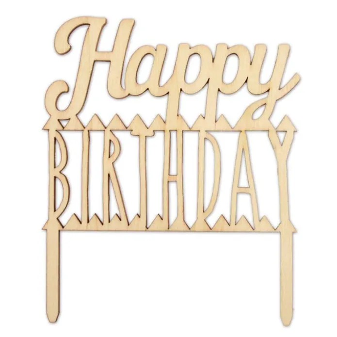 Topper de madera Happy Birthday - ScrapCooking