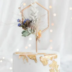 Topper de madera hexágono 15 cm - PartyDeco