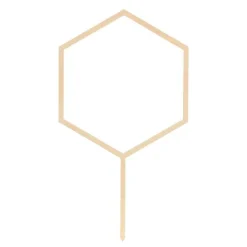 Topper de madera hexágono 15 cm - PartyDeco