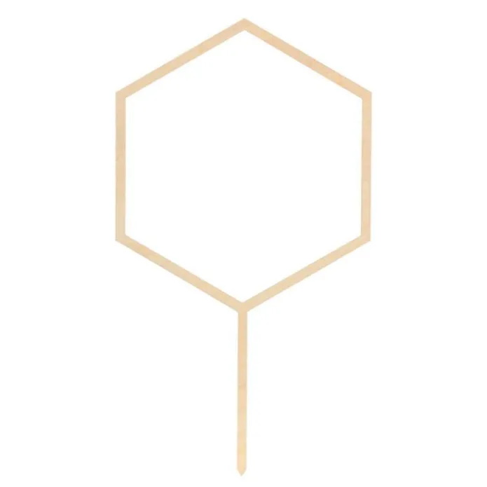 Topper de madera hexágono 15 cm - PartyDeco