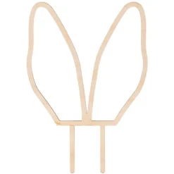 Topper de madera orejas de conejo Pascua 14 cm - PartyDeco