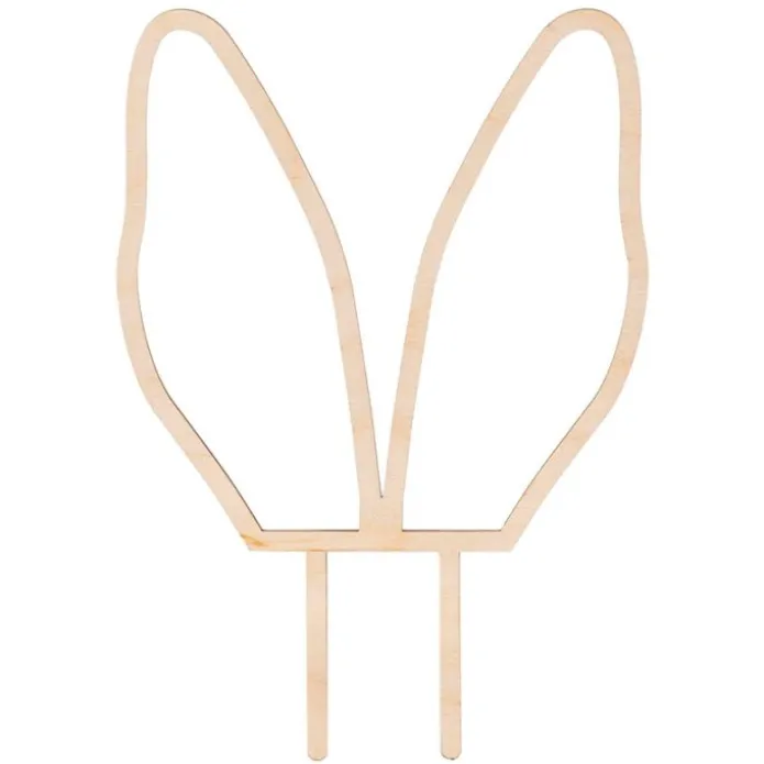 Topper de madera orejas de conejo Pascua 14 cm - PartyDeco
