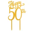 Topper dorado Happy 50 aniversario 10 cm - Dekora
