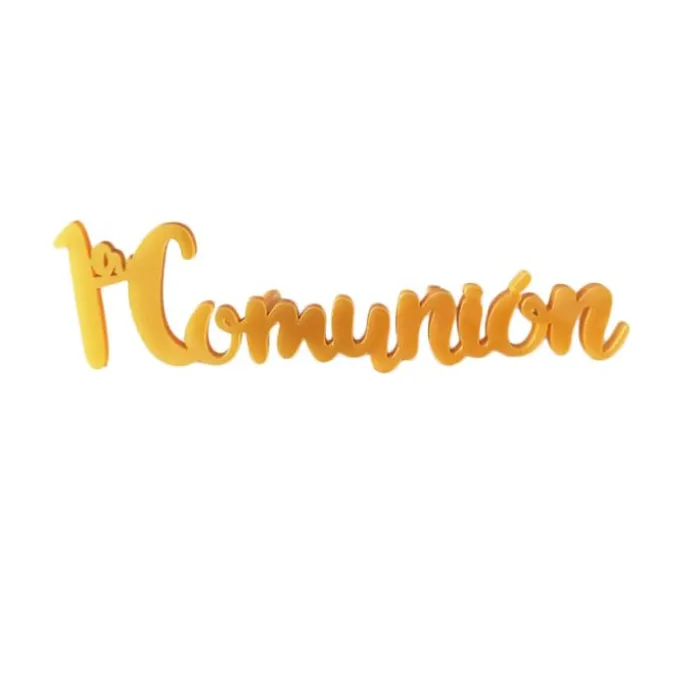 Topper frontal dorado 1ªComunión 12 cm - Cutter Sweet