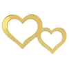 Topper frontal dorado corazones dobles de boda 15 cm