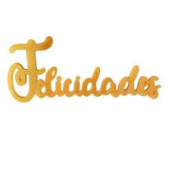 Topper frontal dorado felicidades 12 cm - Cutter Sweet