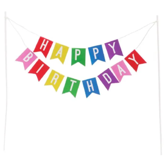 Topper guirnalda Happy Birthday 17,5 cm - Dekora