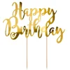 Topper Happy Birthday dorado 20 cm - PartyDeco