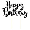 Topper Happy Birthday negro 20 cm - PartyDeco
