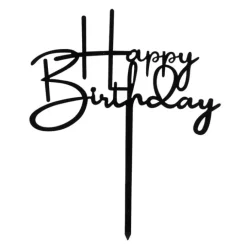 Topper Happy Birthday negro 15,5 cm - Dekora