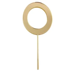 Topper letra "O" acrílica dorada efecto espejo 8 cm