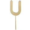Topper letra "U" acrílica dorada efecto espejo 8 cm