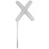 Topper letra "X" acrílica plateada efecto espejo 8 cm
