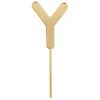 Topper letra "Y" acrílica dorada efecto espejo 8 cm