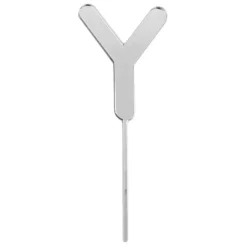 Topper letra "Y" acrílica plateada efecto espejo 8 cm