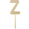 Topper letra "Z" acrílica dorada efecto espejo 8 cm