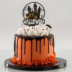 Topper negro casa encantada Halloween 10 cm - Dekora