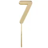 Topper número "7" acrílico dorado efecto espejo 8 cm