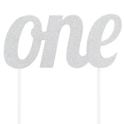 Topper número one plateado 15 cm - Creative Converting