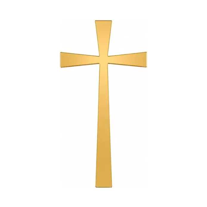 Topper para tartas dorado cruz comunión ancha 10 cm
