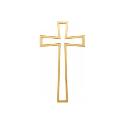 Topper para tartas dorado cruz comunión hueca 7,1 cm