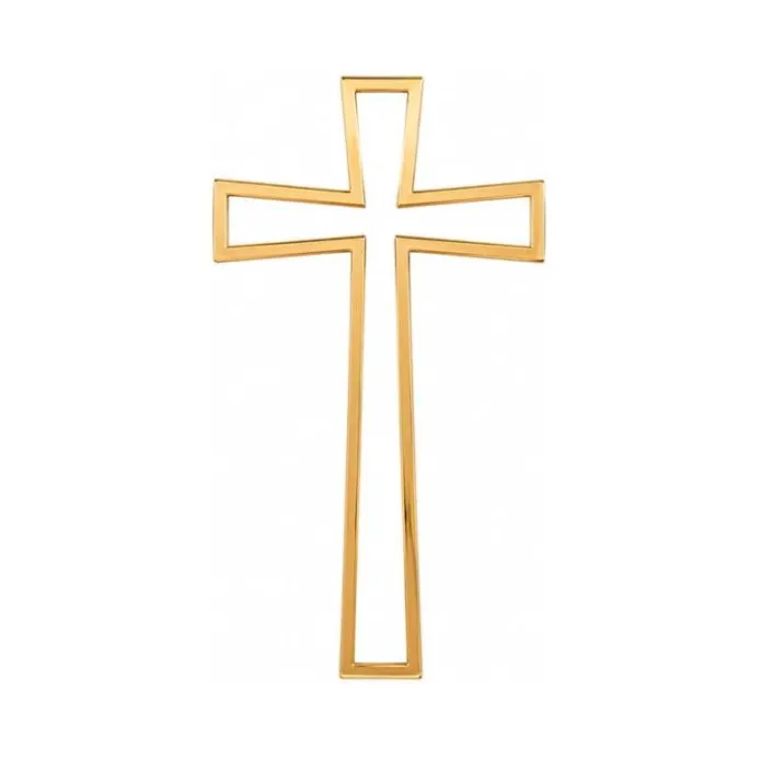Topper para tartas dorado cruz comunión hueca 10,6 cm