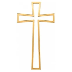 Topper para tartas dorado cruz comunión hueca 17,6 cm