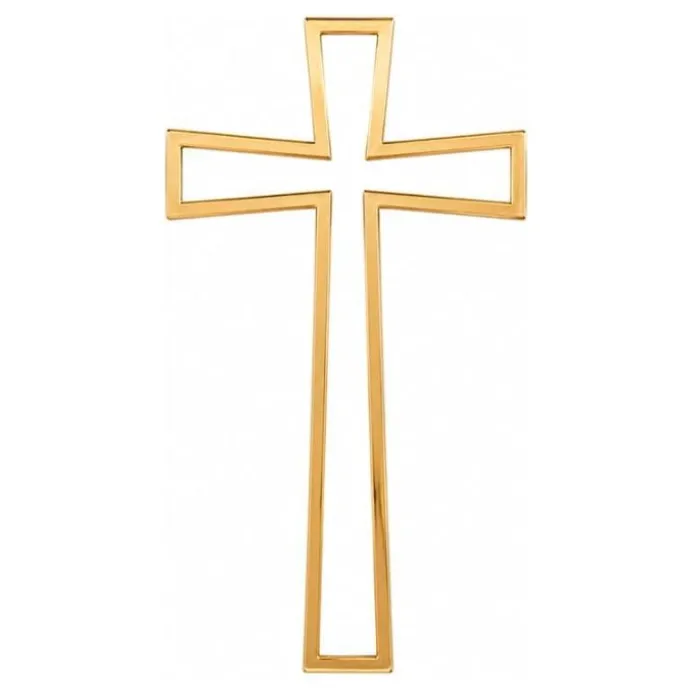 Topper para tartas dorado cruz comunión hueca 17,6 cm
