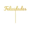 Topper para tartas dorado Felicidades 12 cm
