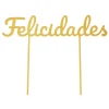 Topper para tartas dorado Felicidades 18 cm