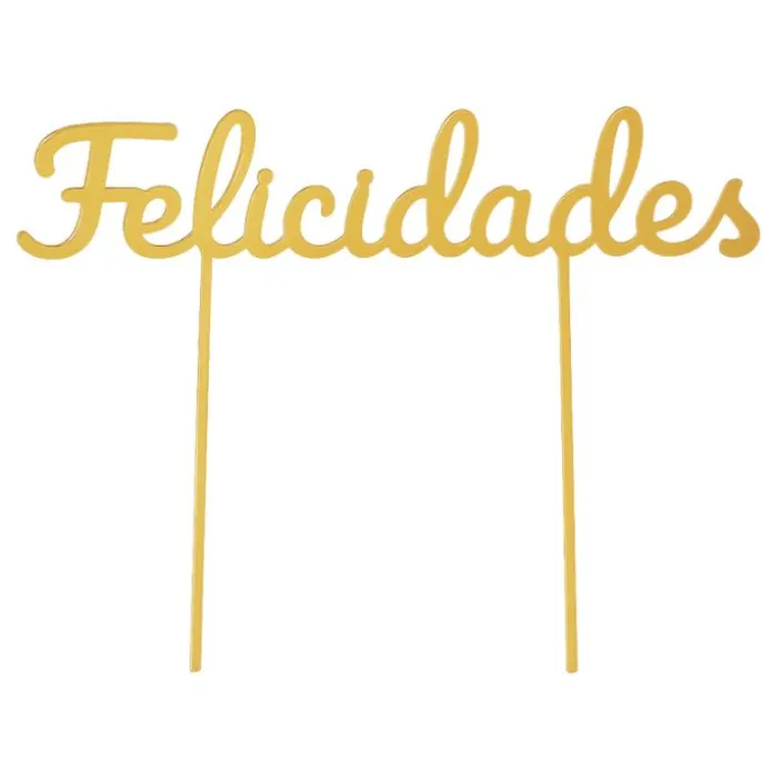 Topper para tartas dorado Felicidades 18 cm