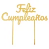 Topper para tartas dorado Feliz Cumpleaños 18 cm