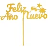 Topper para tartas dorado Feliz Año Nuevo 18 cm
