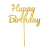 Topper para tartas dorado Happy Birthday 12 cm