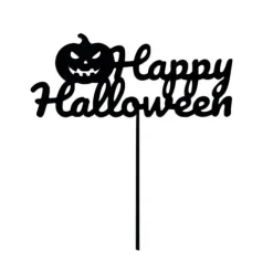 Topper para tartas Happy Halloween y calabaza 12 cm