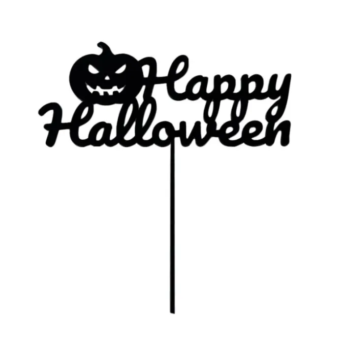 Topper para tartas Happy Halloween y calabaza 12 cm