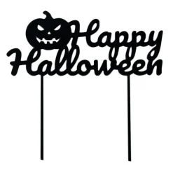 Topper para tartas Happy Halloween y calabaza 18 cm