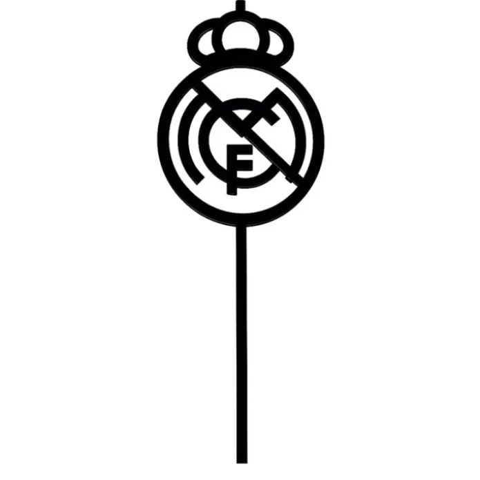 Topper para tartas negro escudo del Real Madrid 8 cm