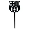 Topper para tartas negro escudo del Barcelona 8 cm