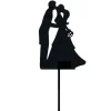 Topper para tartas negro silueta pareja de boda
