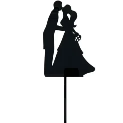 Topper para tartas negro silueta pareja de boda
