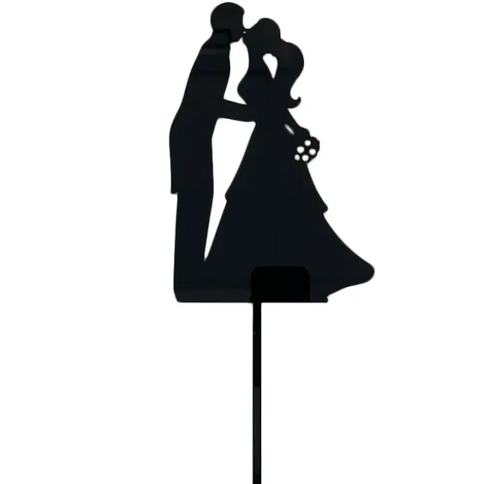 Topper para tartas negro silueta pareja de boda